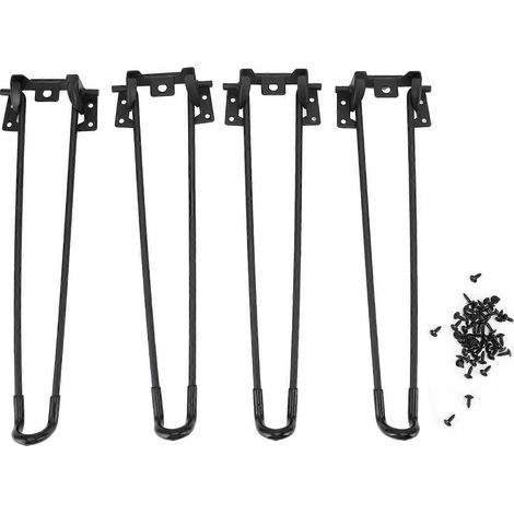 Pieds minimalistes en métal noir en forme de U, adaptés aux tables basses pliantes et aux tables de camping, longueur 350 mm/13,8 pouces. (1/5)