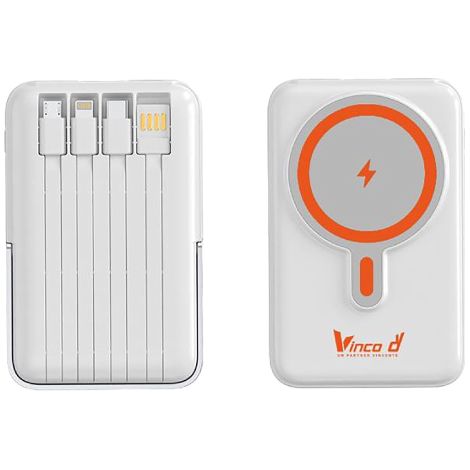 Chargeur portable Vinco Power Bank pour te'le'phone portable, chargement sans fil 10 000 mAh