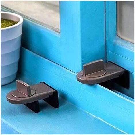 Verrou de Sécurité Gris pour Porte et Fenêtre Coulissante – 2 Pièces (1/4)
