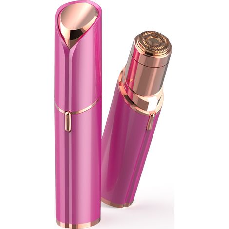 Rasoir Électrique Visage Femme Sans Douleur Doré 18K Lumière LED Précis Lèvres Joues Portable Pile (1/5)