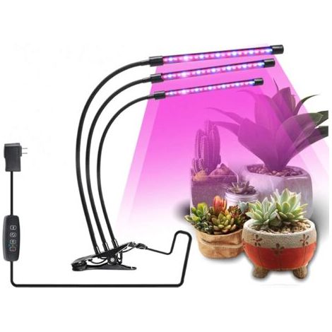 ZOLGINAH Lampe de Plante Croissance, 27W Lampe de Croissance à 3 Têtes 57 LEDs 360° Éclairage Horticole avec Minuteur (3/9/12H), 3 Modes de Commutation, pour Germination, semis, Floraison des Plantes (1/5)