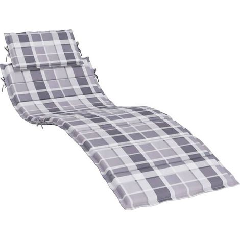 Coussin inclinable à carreaux gris, 186 x 58 x 4 cm (1/5)
