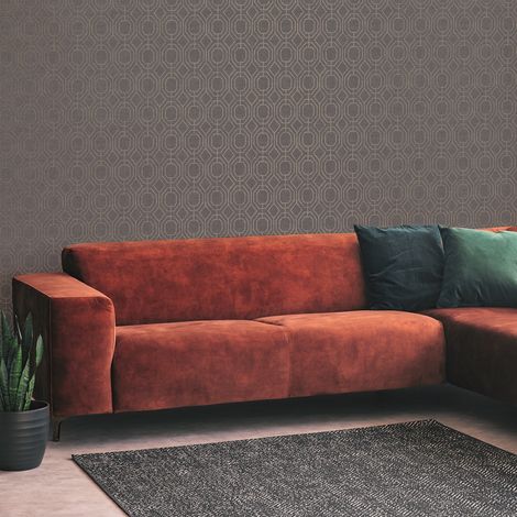 Papier peint intissé Géométrique Luxe 1005 x 52cm Gris (1/5)