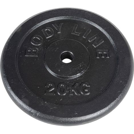 Disco in ghisa peso 20 kg e diametro 25 mm - allenamento con bilanciere - ginnastica a casa
