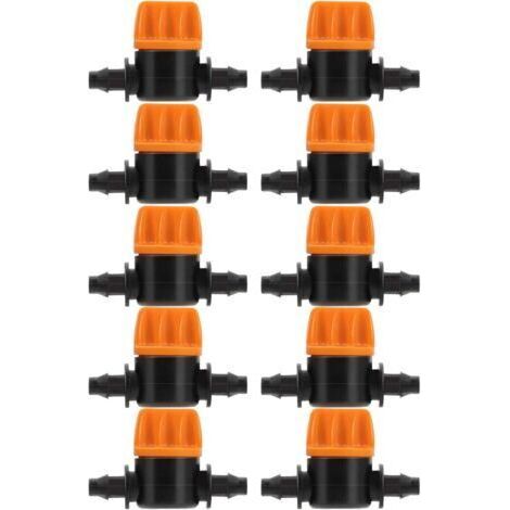 Pair Ahlsen 10 Pièces Vanne de Commutation D'irrigation Goutte à Goutte 4/7 Connecteur de Tube D'irrigation Connecteurs de Tuyau Vanne Barbelée Convient pour Jardin Agricole
