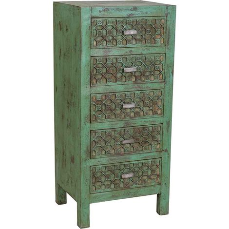 Sinfonier de madera artesanal verde 50x40x110h cm