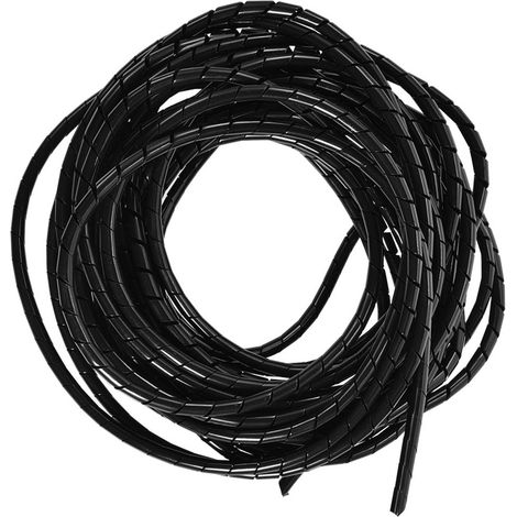 10 m Spiralkabelbinder für Kabelmanagement und Kabelführung an Computer, Fernseher und im Homeoffice, 6 mm, schwarz (1/5)