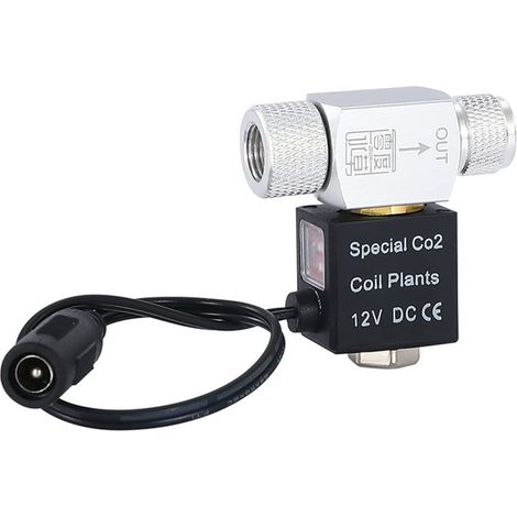Électrovanne CO2 pour aquarium 12V DC, valve solénoïde de précision pour régulateur de CO2, système d'injection de gaz pour plantes aquatiques