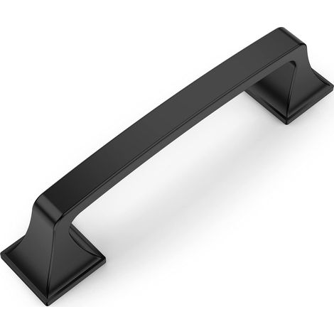 6 Stück schwarze Schrankgriffe, 96 mm, Möbelgriffe aus Zinklegierung mit Schrauben für Schreibtisch, Schubladen, Kleiderschränke, Kleiderschränke (1/4)