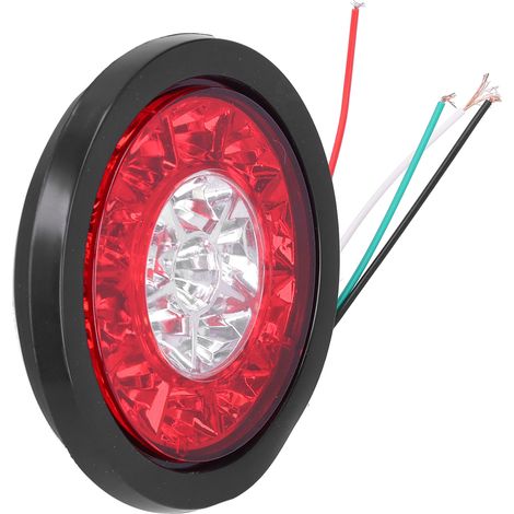 Runde 12-24V 16 LED-Rückleuchten mit rot-weißem Blinklicht für Anhänger, LKW oder Wohnmobil (1/5)