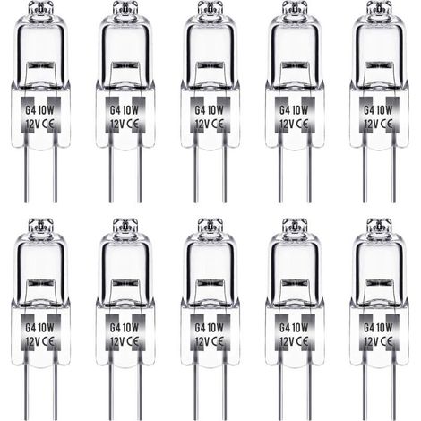 Terrarium-specific light bulb, heat lamp, G4 12 V 10 W light bulb, pack of 10