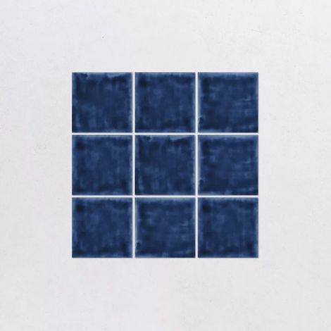 Faience Effet Zellige Bleu Profond NOUR Sapphire 10x10cm (1/3)