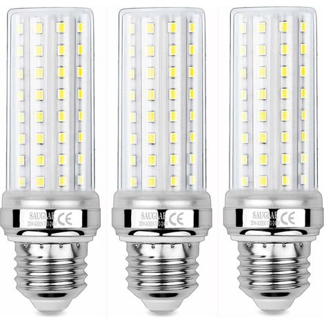 3 Pièces Ampoules de Maïs LED 20W, Équivalent 150W Ampoule Incandescente, 2300LM, 4000K Blanc Neutre, Ampoules à E27 Vis Edison (1/5)