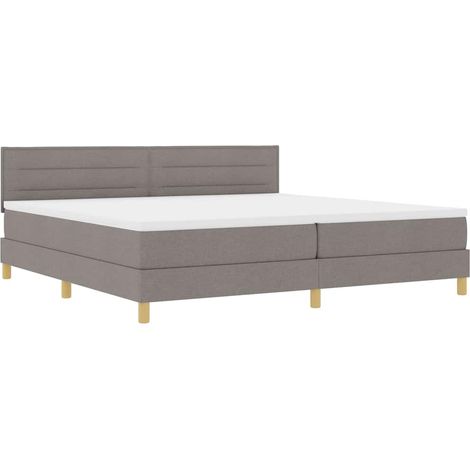 Maison Exclusive - LED Boxspringbett mit LED-Lichtleisten Taupe 2