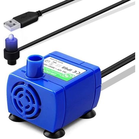 FONTAINE A EAU,--Pompe à eau lumière LED Pet, accessoires pour moteur, fontaine\'eau, bol de boisson, moteur pour chat fleurs (1/3)