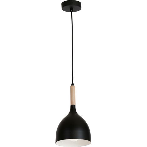 Lámpara colgante industrial de madera Noak (1/3)