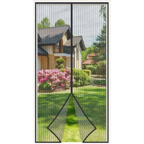 Moustiquaire Porte Fenêtre Magnétique 95x210cm Moustiquaire Porte Aimantée Sans Perçage Rideau Porte Anti Mouche Anti Insecte avec Bande Adhésive Maille Très Fine Fermeture Automatique, Noir