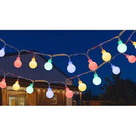 Guirlande Lumineuse Extérieure 12 Mètres 100 LED Colorées Pour Jardin Balcon Intérieur Fêtes Noël Chambre Enfant