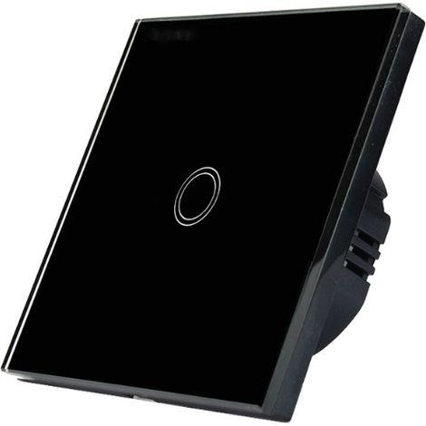 Mono Dimmer Switch for LED, Touch Light Switch, 1 Way Wall Touch Switch Black (1/5)