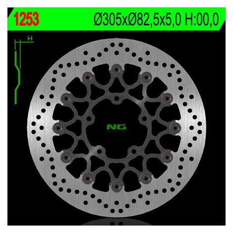 Disco de freno delantero NG para Triumph Tiger 800 '10-'15, Tiger Explorer 1215 '13-'15 (305X82.5X5) (5X10.5MM)