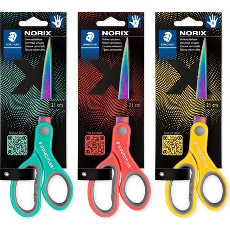 Tijeras Norix de 21 cm con hojas de colores variados Staedtler