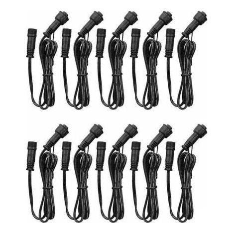 Extension cable, pack of 10, for LED recessed spotlights, waterproof IP67, 1 m, 2 pin, with male and female connectors (1/4)
