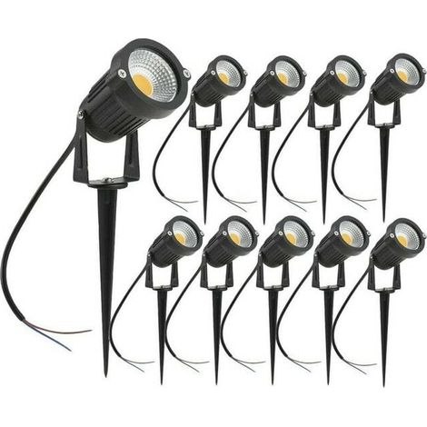 Set of 10 COB LED Spotlight 5W 220V Adjustable Garden Spotlights with Spike Outdoor Lighting Garden Terrace (1/4)