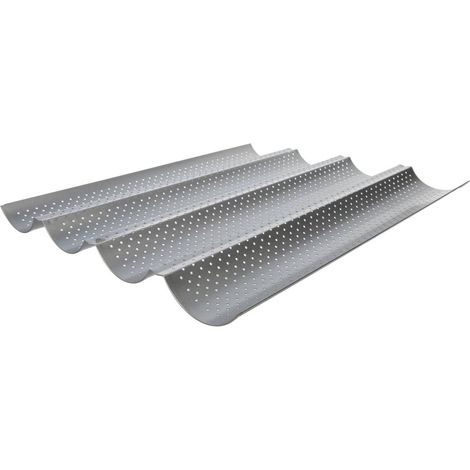 Moule pour 4 baguettes - Anti-adhésif - Plaque à pain perforée - Livraison gratuite (1/3)