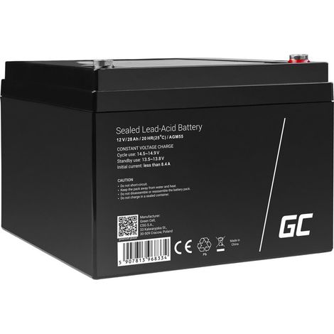 batería green-cell agm55 12V 28Ah AGM sin mantenimiento