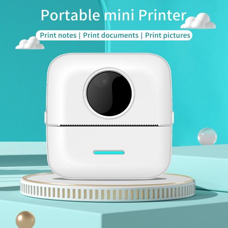 Imprimante photo thermique de poche, imprimante d'étiquettes 200 dpi, imprimante de reçus sans fil pour l'impression de notes de travail, de mémos, de listes, de journaux, compatible avec les smartpho (1/2)