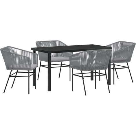 Maison Exclusive - Garten Essgruppe 5 Stk. Grau Pulverbeschichtet (1/5)
