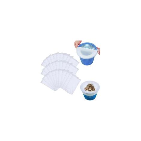 Packung mit 30 Poolskimmer-Socken, Poolskimmerfilter, Feinfiltergewebe, Filterkorb-Reinigungsset, wiederverwendbares Filtergewebe, zur Reinigung (1/5)