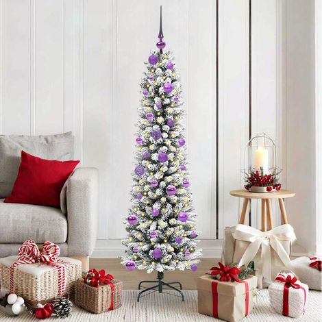 Künstlicher Weihnachtsbaum mit 150 LEDs mit Ständer Weiß 150 cm