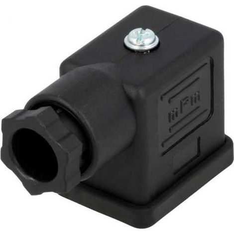 Connettore mPm® per Elettrovalvola Nera 2 poli + Terra Rettangolare 11mm (1/2)