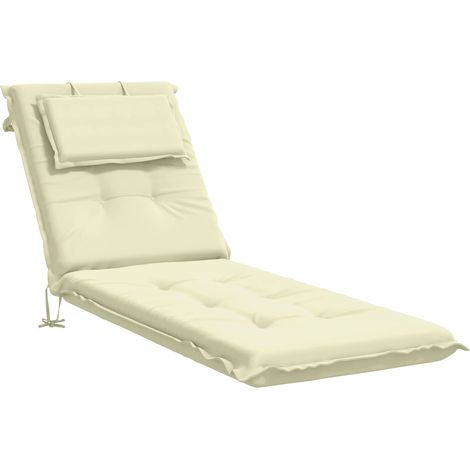 Sunlounger Cushion GEMERT 100% Polyester Cream 190 x 60 x 9 cm vidaXL (1/5)