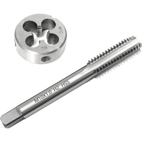 Maschi e filiere metriche M10 x 1, maschio per filettatura metrica in acciaio, kit di filettatura, maschi e filiere HSS, M10 x 1,0 mm (1/5)