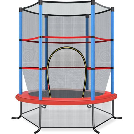 Trampolino per bambini con rete di sicurezza, 165 cm, blu