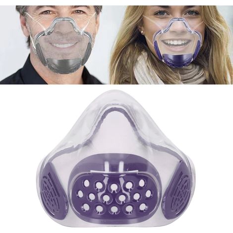 Masque de lecture labiale antibuée, masque de protection transparent en polycarbonate, visière de protection anti-éclaboussures, visière transparente antibuée, convient aux adultes et aux enseignants, (1/5)