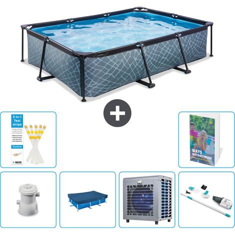 Exit Pool Rechteckig - Steinoptik - 300x200x65 cm - 7-teilig  S313 (1/5)