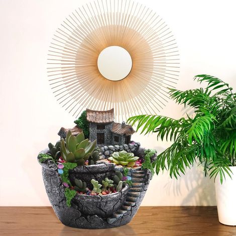 Pot de plantes succulentes avec panier à fleurs Sweet House, décoration de jardin (1/3)