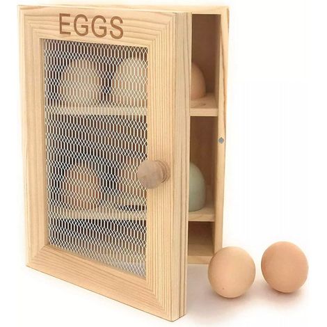 Armoire à oeufs en bois - Egg Cabinet boite à oeuf en bois jusqu'à 12 oeufs - Eviter le plastique et ranger vos oeufs dans cette (1/5)