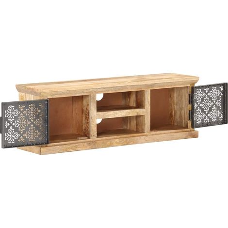 Maison Exclusive - TV-Schrank mit Stahltüren 120x30x40 cm Mango M (1/5)