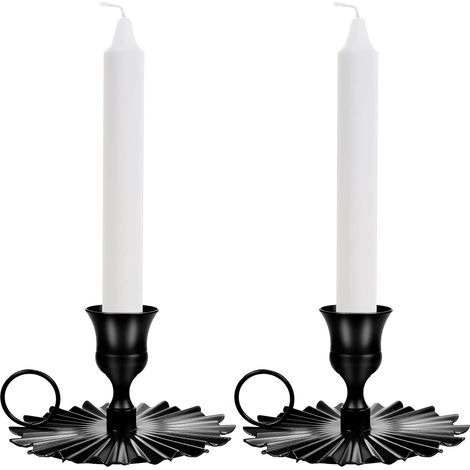 2 candelabri retrò in ferro, lampadario vintage con manico, candelabro in metallo nero per decorazione da tavolo, matrimonio, festa, Natale, Halloween, regalo da appendere (1/5)