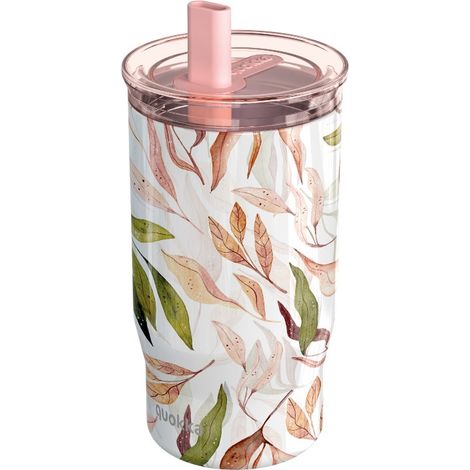 Quokka Mist - Tazza termica in acciaio inox da 720 ml con cannuccia (Foglie autunnali) (1/3)