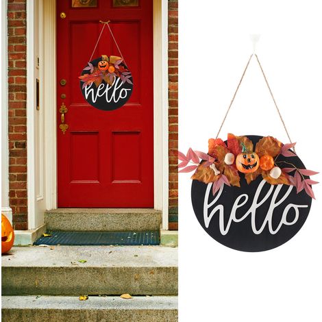 Halloween-Dekorationen, Türschilder, Osterdekorationen, Verandaschmuck, festliche und gruselige Atmosphäre, Außendekorationen, lila Kürbis. (1/5)