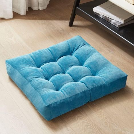 Filiyano-Coussin de sol de méditation confortable, grand coussin carré pour adultes, coussin de sol épais en velours côtelé capitonné style tatami (1/5)