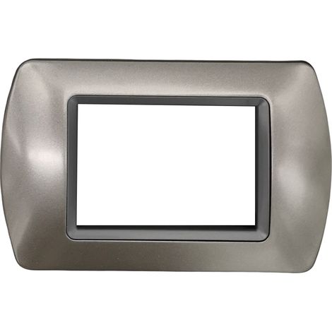 Placche compatibili supporti Bticino Living International light 3 4 7 posti moduli nero bianco legno noce grigio scuro avorio Grigio scuro - 3 posti