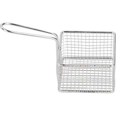 Stainless Steel Deep Frying Strainer with Long Handle for French Fries, Chicken Chips, Easy-Clean Metal Basket Strainer, 3.7 x 2.4 Inches (1/5)