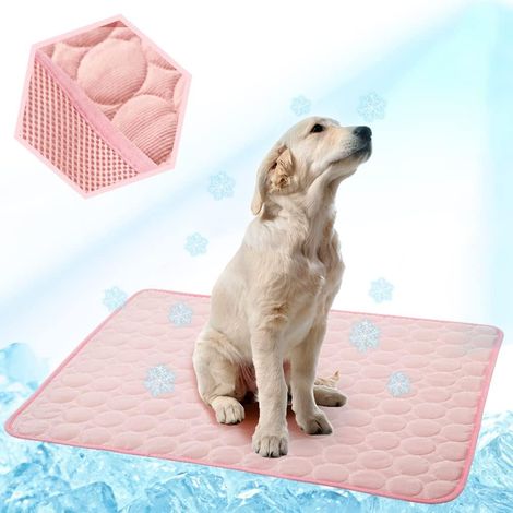 Alfombrilla refrescante de verano para mascotas, alfombrilla refrescante para perros, 50 x 40 cm, rosa, alfombrilla autorefrescante para gatos y perros. (1/4)