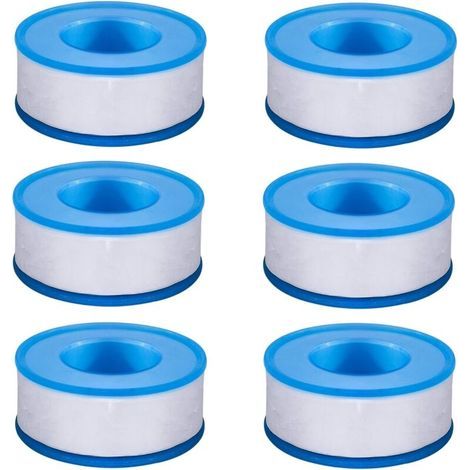 Cintas de sellado de teflón PTFE para tuberías de agua, para fontanería, para mangueras de ducha, 6 rollos de 18 m (3/4 de pulgada) (1/5)